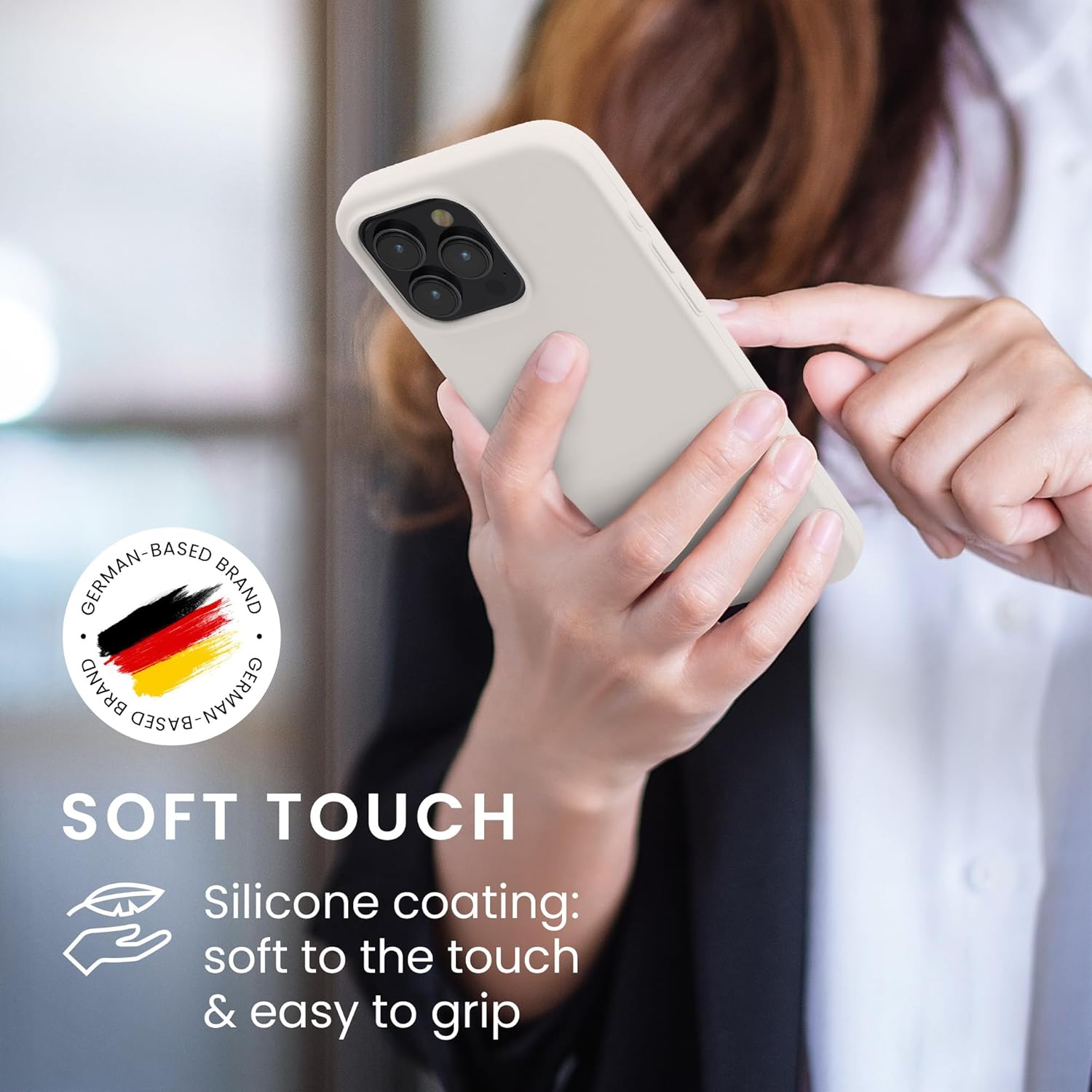 KW iPhone 15 Pro Max Θήκη Σιλικόνης Rubberized TPU - White