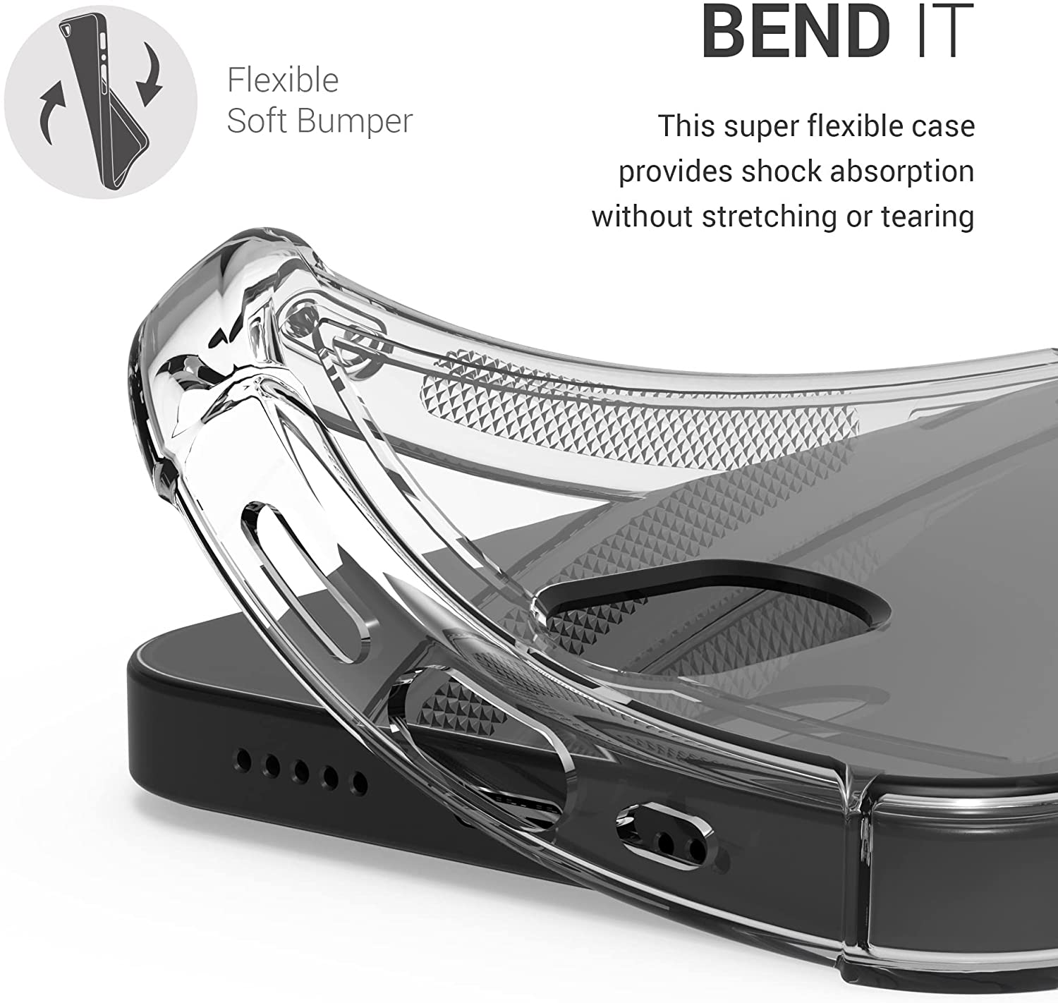 KW iPhone 13 Θήκη Σιλικόνης TPU με Υποδοχή για Κάρτα / Φωτογραφία - Διάφανη - 57523.03