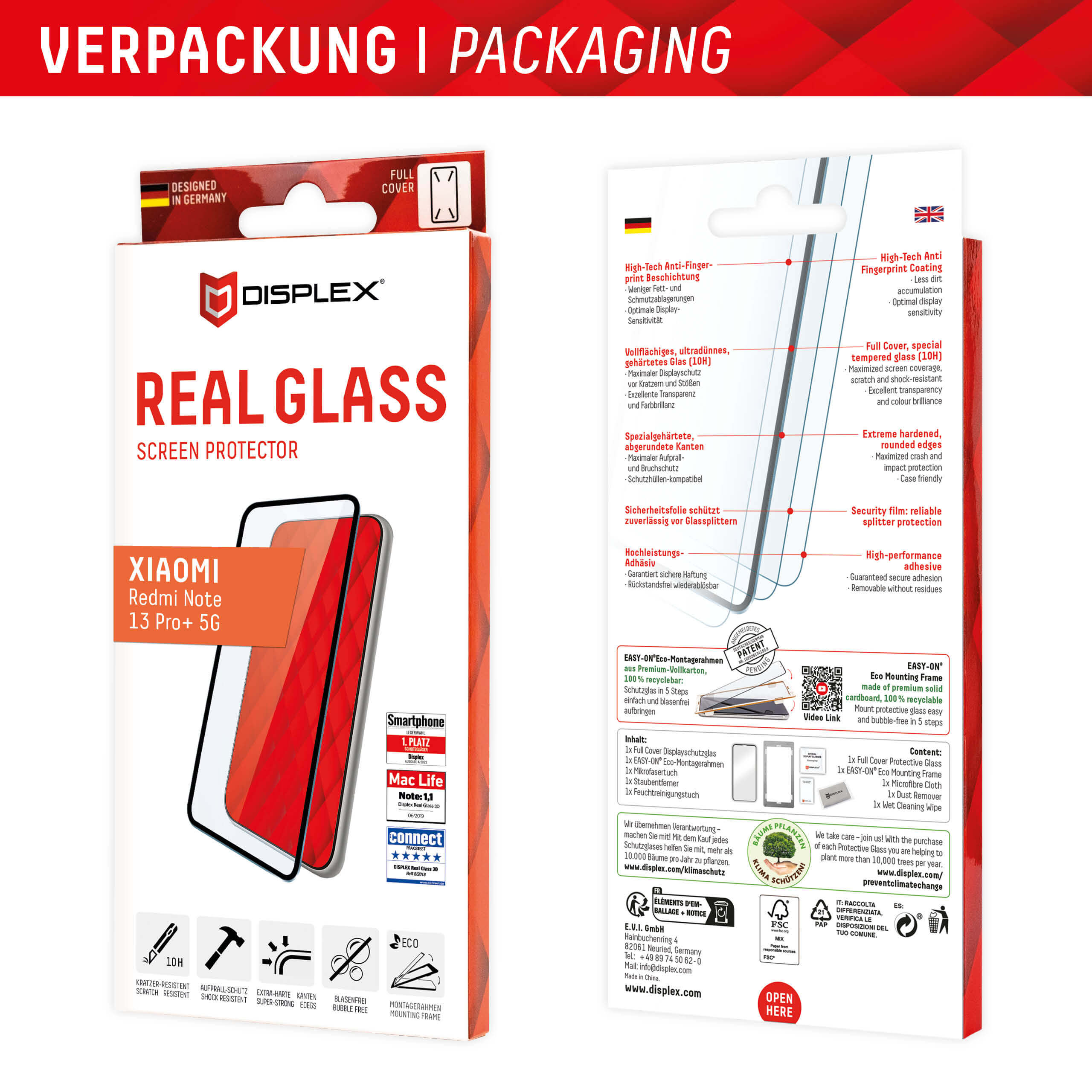 Displex Xiaomi Redmi Note 13 Pro+ 5G - Premium Real Glass 2D - Προστασία Οθόνης - Αντιχαρακτικό Γυαλί / Tempered Glass - Διάφανο