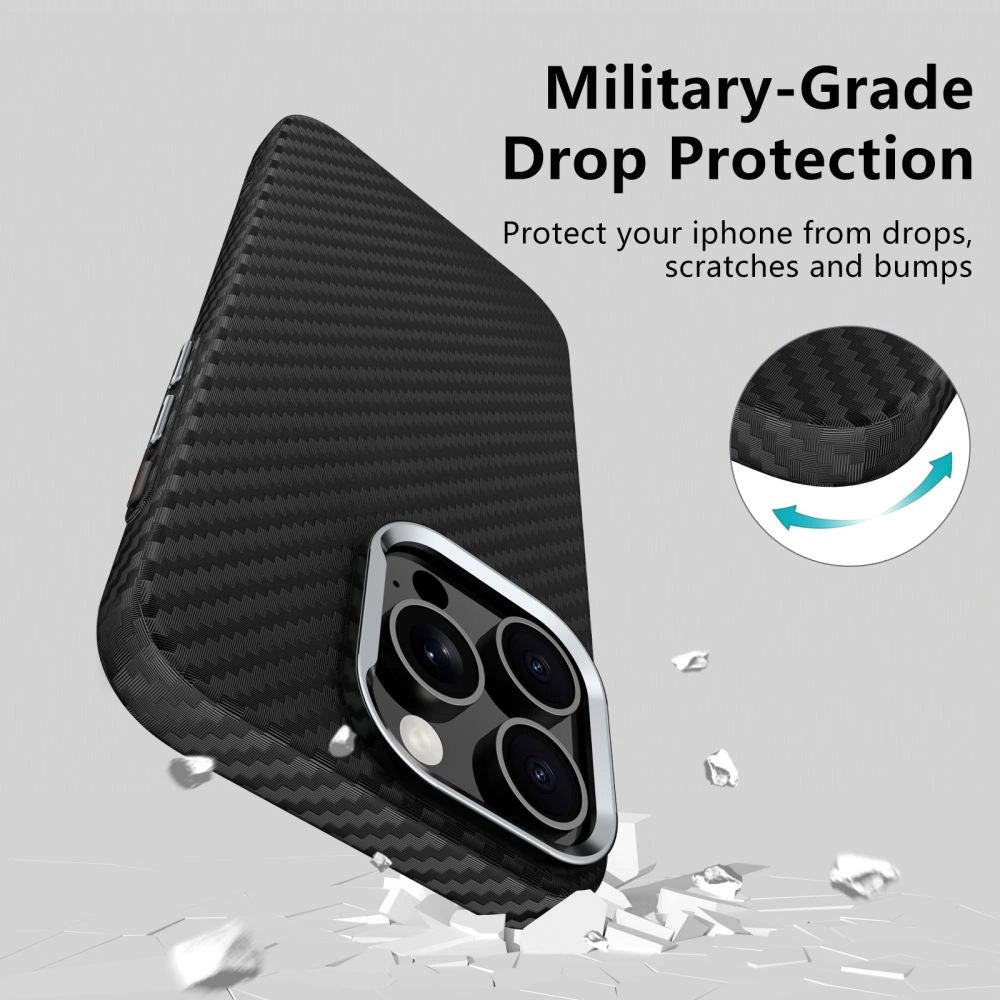 Tech-Protect iPhone 15 - Ion Carbon MagSafe - Σκληρή Θήκη με MagSafe - Black / Silver