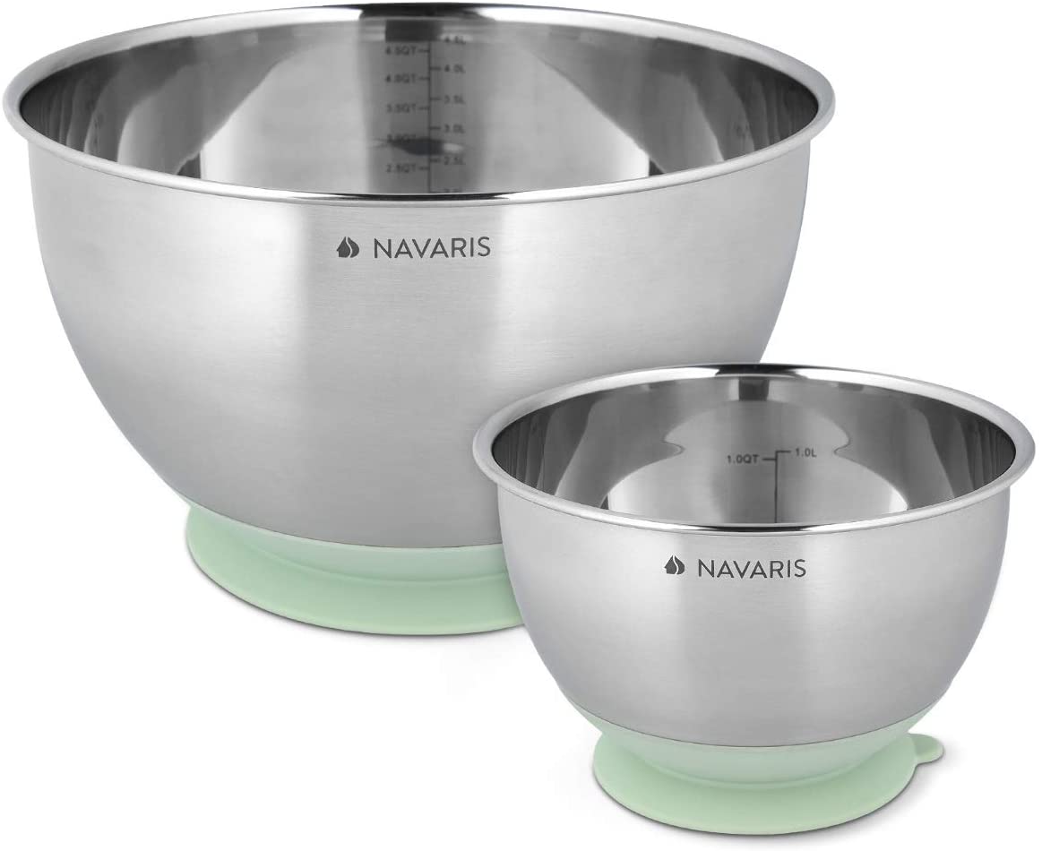 Navaris Σετ με 2 Μεταλλικά Δοχεία Φαγητού - Mint Green - 49210.02.01