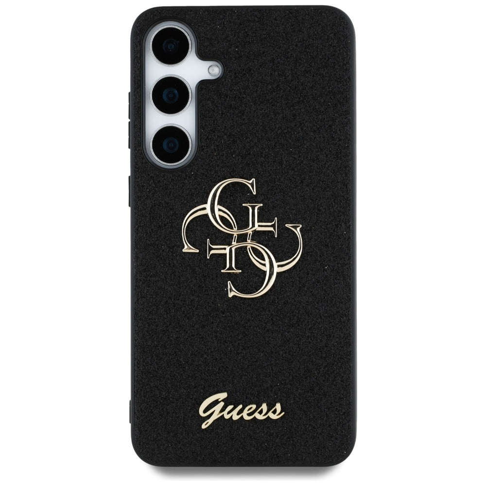 Guess Samsung Galaxy S25 Plus - Fixed Glitter Big 4G - Σκληρή Θήκη με Πλαίσιο Σιλικόνης - Black - GUHCS25MHG4SGK