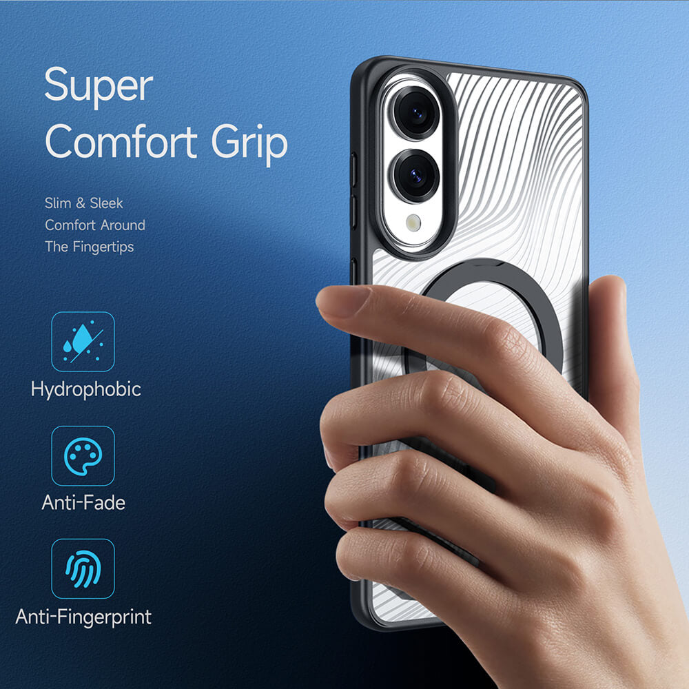 Dux Ducis Samsung Galaxy S25 Edge Aimo MagSafe Magnetic Stand Σκληρή Θήκη με Πλαίσιο Σιλικόνης και MagSafe - Black