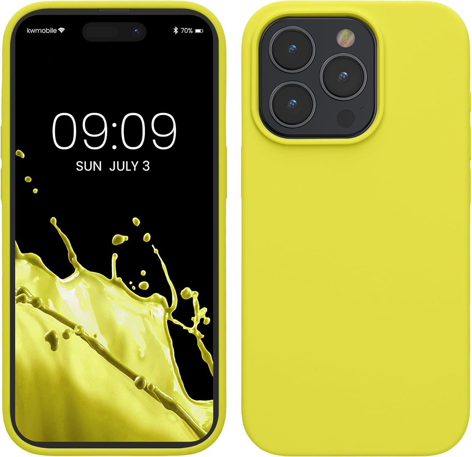 KW iPhone 15 Pro Θήκη Σιλικόνης Rubberized TPU - Lemon Yellow