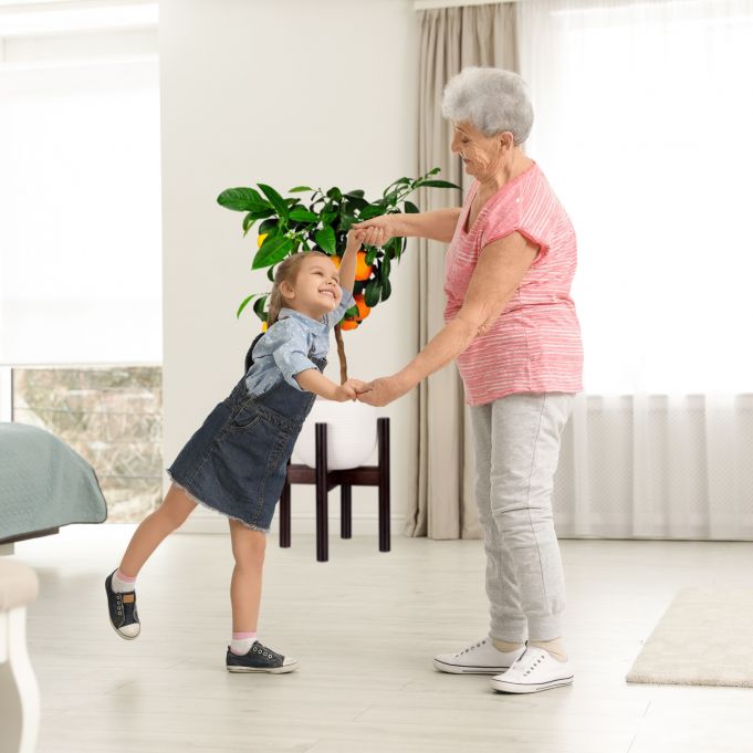 Relaxdays Ρυθμιζόμενη Βάση από Μπαμπού για Κασπό - Dark Brown - 4052025288235