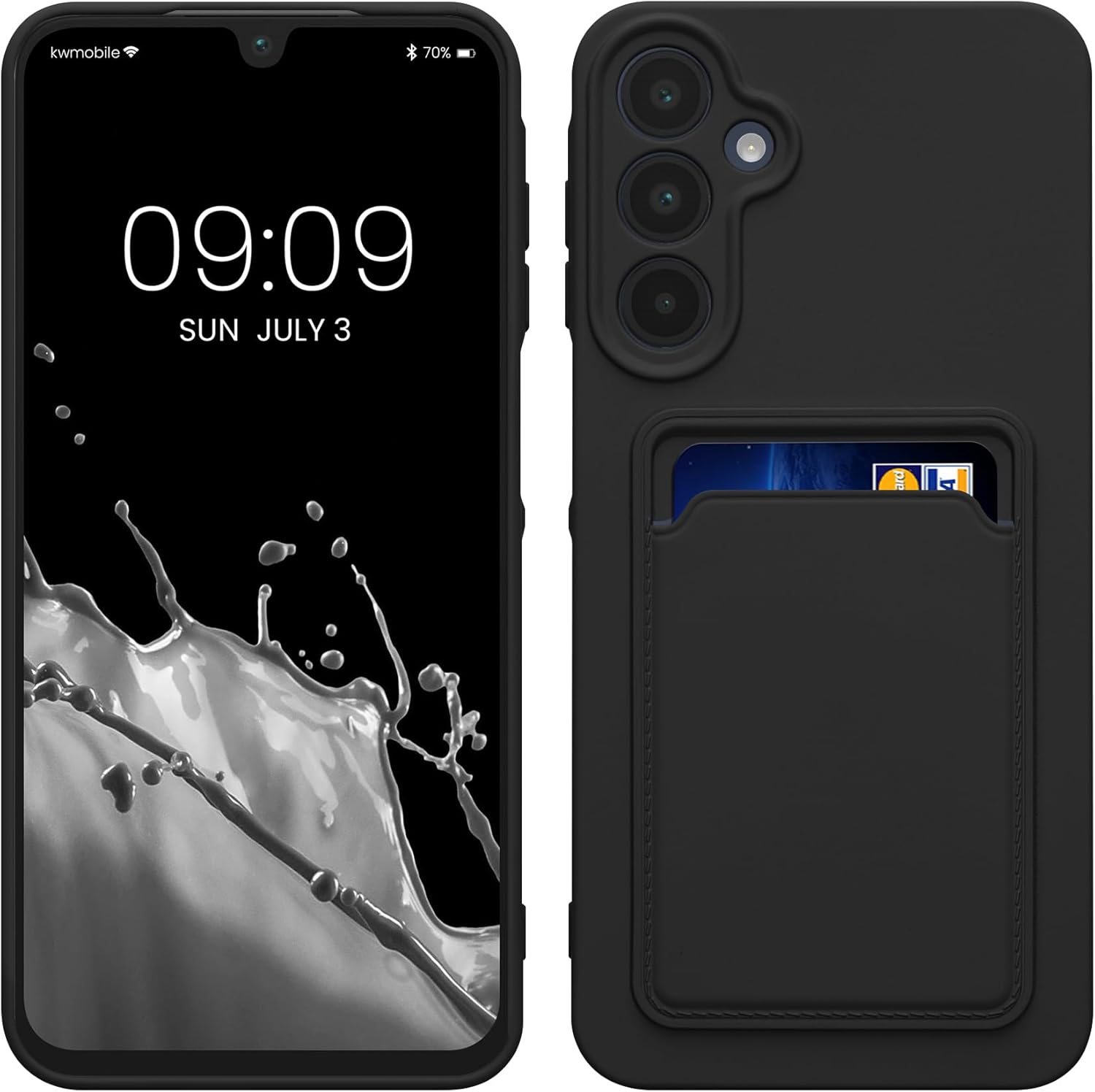 KW Samsung Galaxy A16 4G / A16 5G Θήκη Σιλικόνης TPU με Υποδοχή για Κάρτα - Black