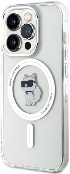 Karl Lagerfeld iPhone 15 Pro - IML Choupette Magsafe Σκληρή Θήκη με Πλαίσιο Σιλικόνης και MagSafe - Διάφανη - KLHMP15LHFCCNOT