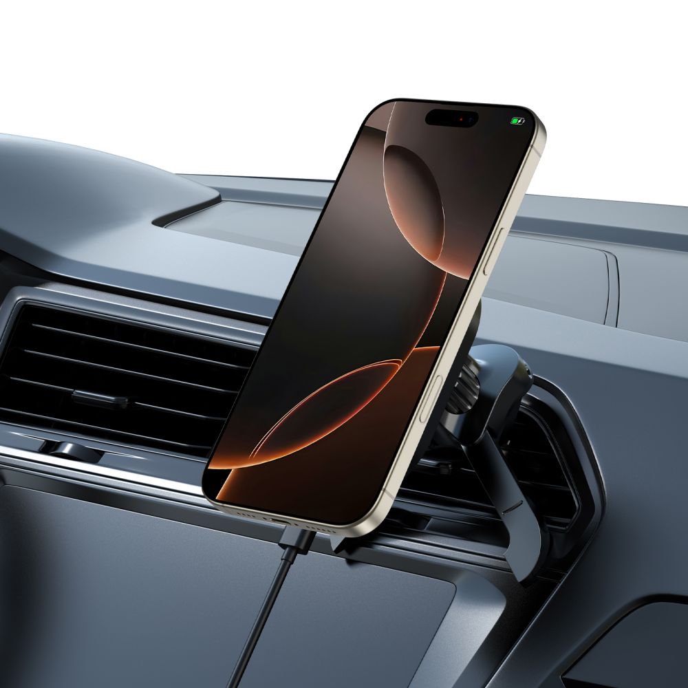 Tech-Protect MM15W-V5 Μαγνητική Βάση για τον Αεραγωγό του Αυτοκινήτου με Ασύρματη Φόρτιση MagSafe 15W - Black