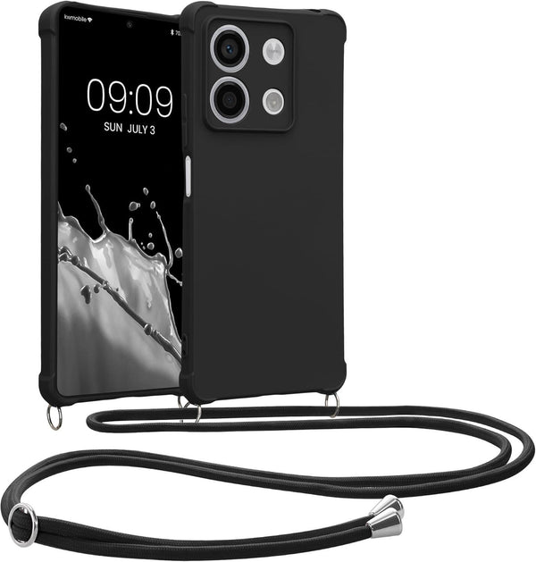 KW Xiaomi Redmi Note 13 5G Θήκη Σιλικόνης TPU με Λουράκι - Black