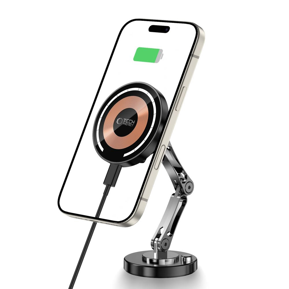 Tech-Protect MM15W-V8 Μαγνητική Βάση για το Ταμπλό του Αυτοκινήτου με Ασύρματη Φόρτιση MagSafe 15W - Black