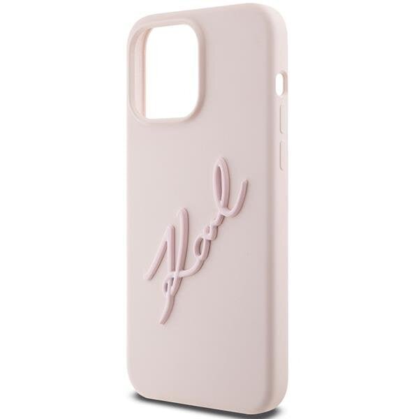 Karl Lagerfeld iPhone 15 Pro Max Silicone Karl Script Θήκη Σιλικόνης - Pink - KLHCP15XSKSBMCP