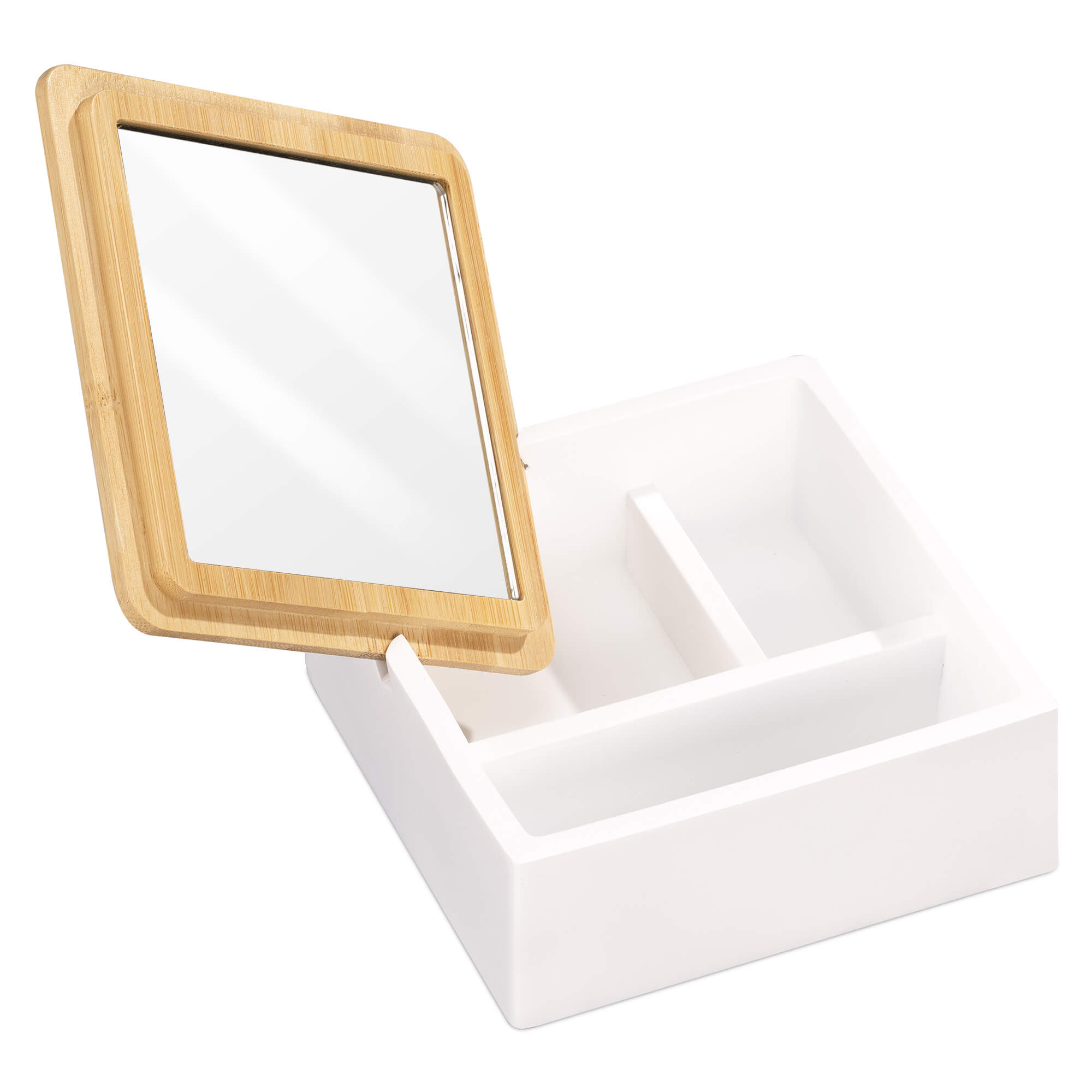 Navaris Κουτί Αποθήκευσης Κοσμημάτων με Καθρέπτη - White / Brown - 57648.02