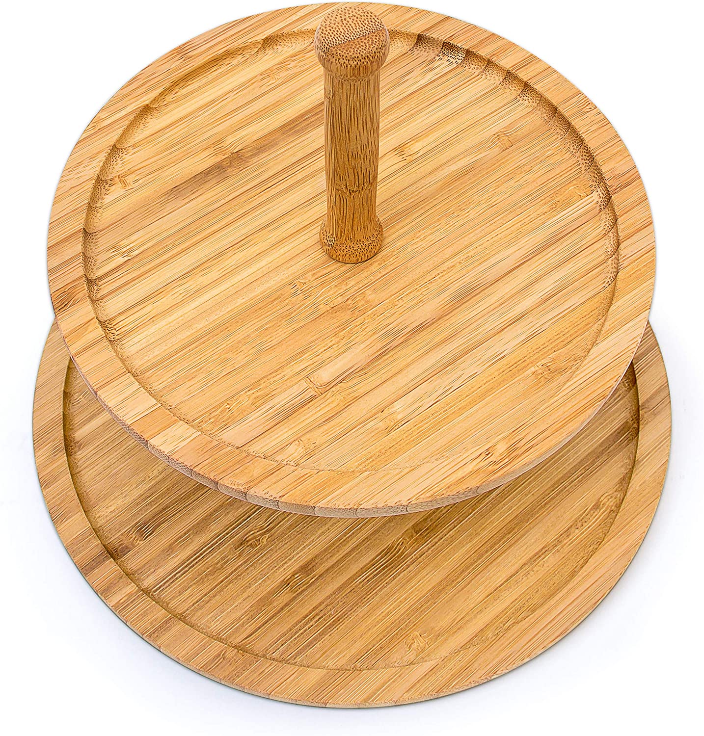 Relaxdays Δίσκος Σερβιρίσματος Φρούτων με 2 Επίπεδα - Brown - 4052025191399