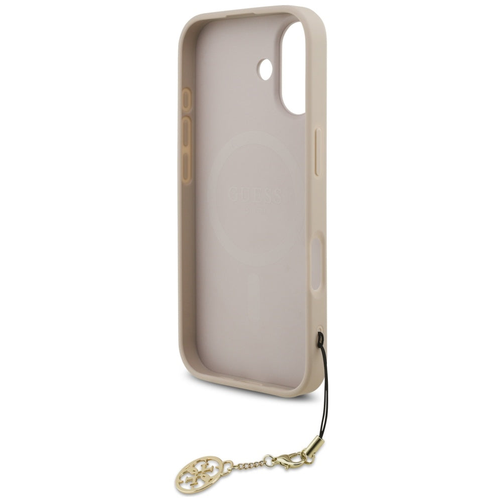 Guess iPhone 17 - 4G Charms Collection MagSafe - Θήκη με Επένδυση Συνθετικού Δέρματος - Pink - GUHMP17SGF4GCP