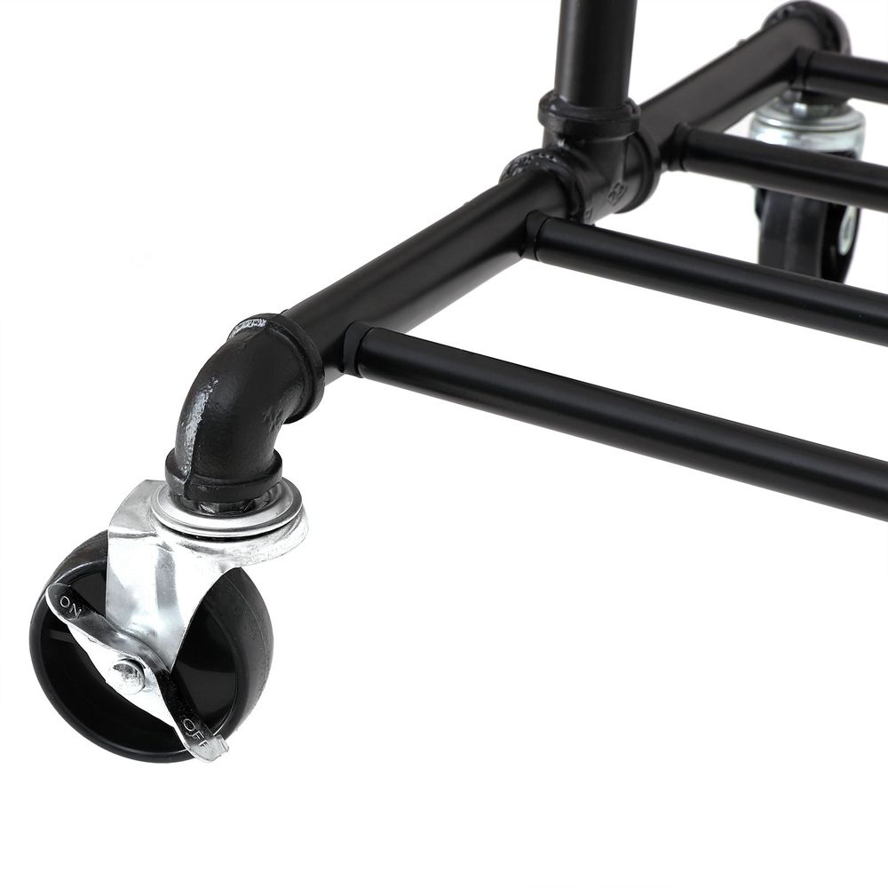 Songmics Τροχήλατη Μεταλλική Κρεμάστρα Δαπέδου - Ράγα Ρούχων - Black - HSR62BK