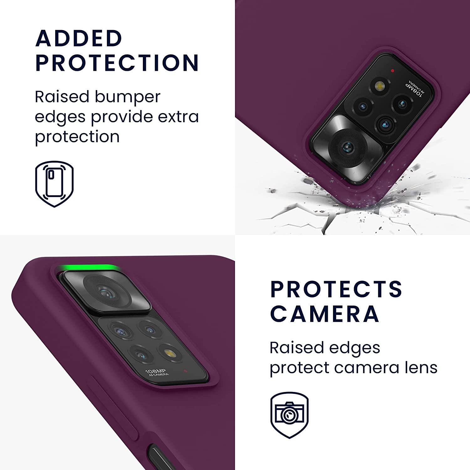 KW Xiaomi Redmi Note 11 Pro / Note 11 Pro 5G Θήκη Σιλικόνης Rubberized TPU - Bordeaux Purple - 57373.187