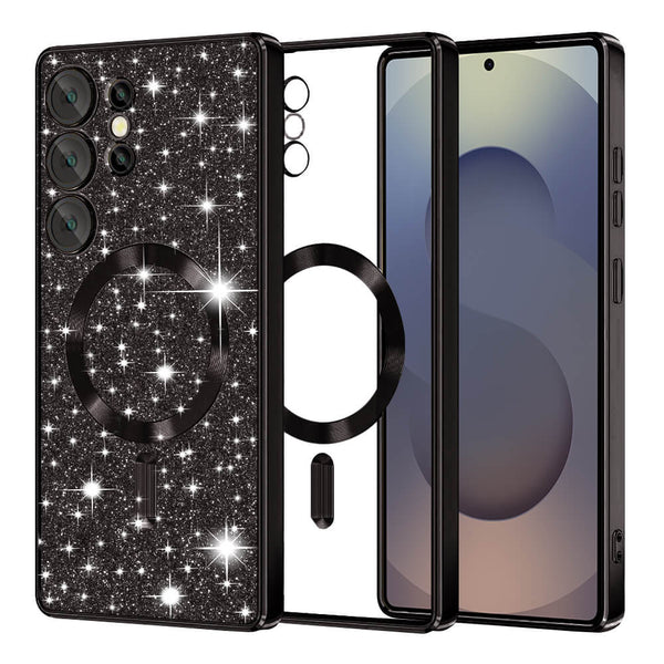 Techsuit Samsung Galaxy S25 Ultra - Luxury Glitter MagSafe - Θήκη Σιλικόνης - Black - likebrands.gr