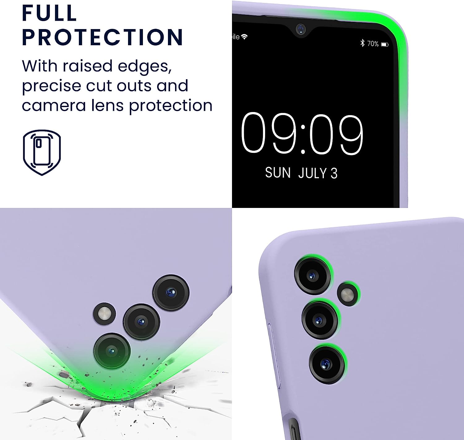 KW Samsung Galaxy A14 5G Θήκη Σιλικόνης Rubber TPU - Lavender - 60808.108