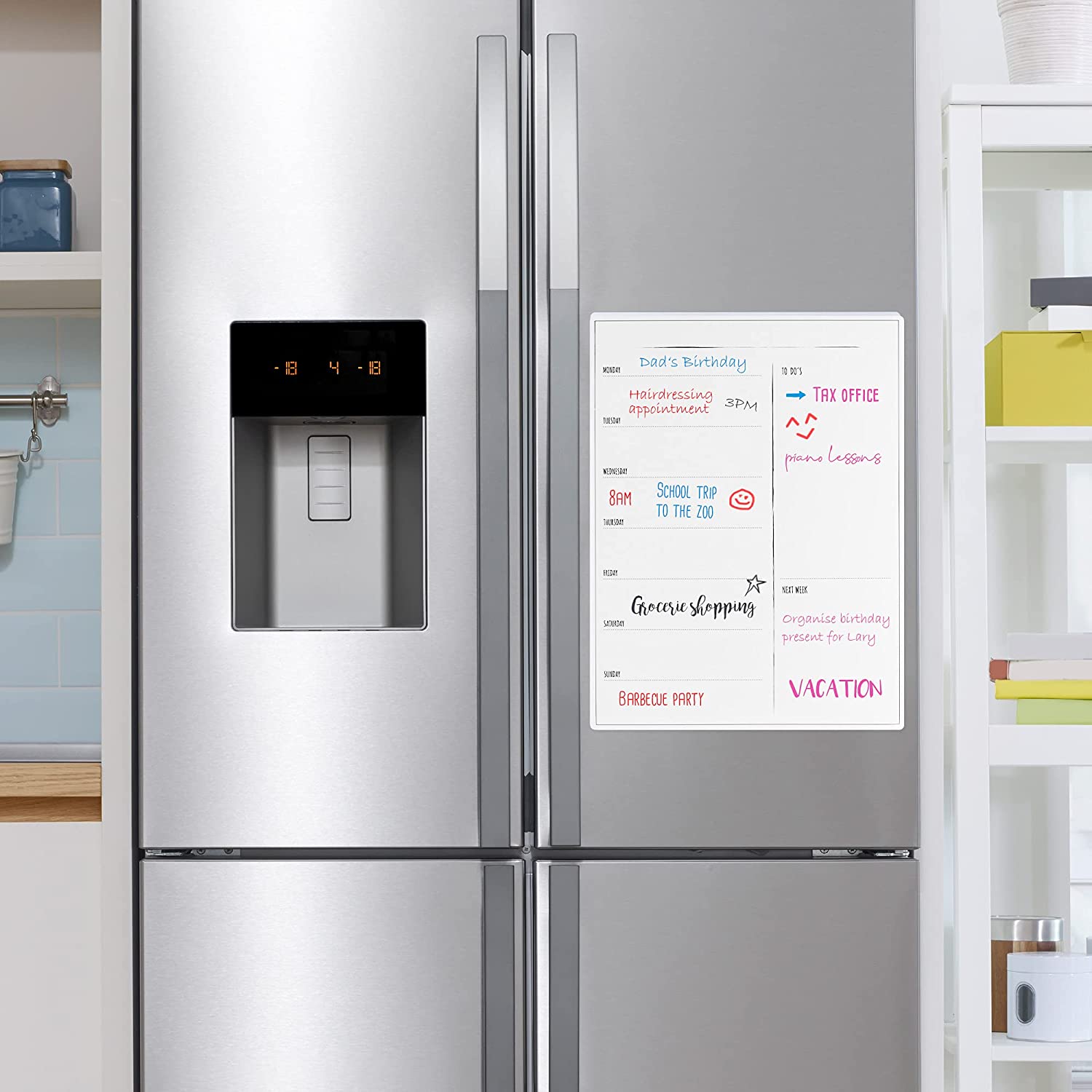 Navaris Εβδομαδιαίος Μαγνητικός Πίνακας Χρονοδιαγράμματος για Ψυγείο - 40 x 30cm - White - 51524.02