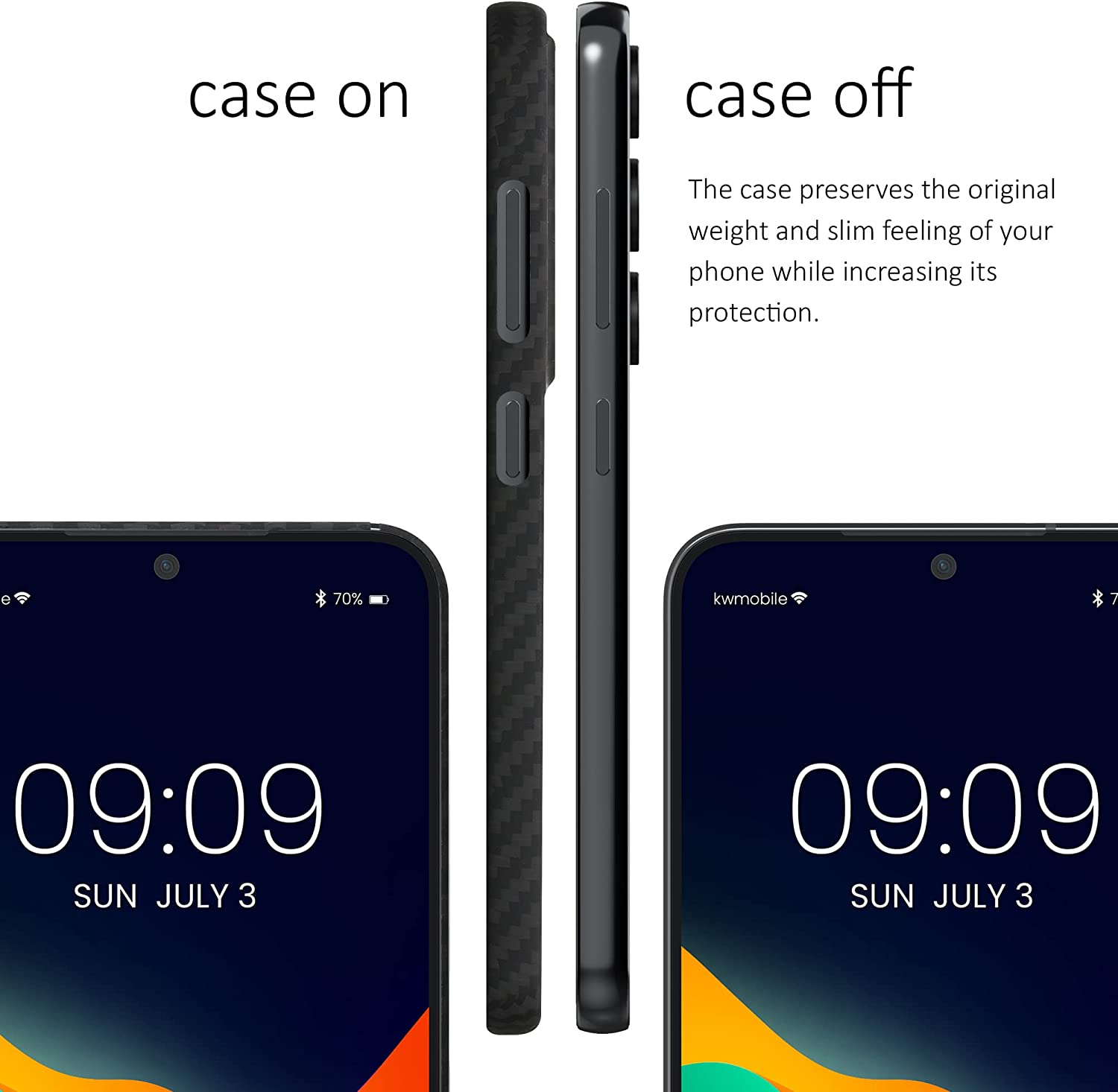 Kalibri Samsung Galaxy S23 Σκληρή Θήκη Aramid Fiber με Πλαίσιο Σιλικόνης - Black Matte - 60350.47