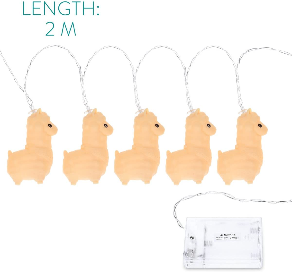 Navaris LED Alpaca Fairy Lights 2m - Παιδικά Διακοσμητικά Φώτα - Ζεστό Λευκό Φως - Cream - 44164.16