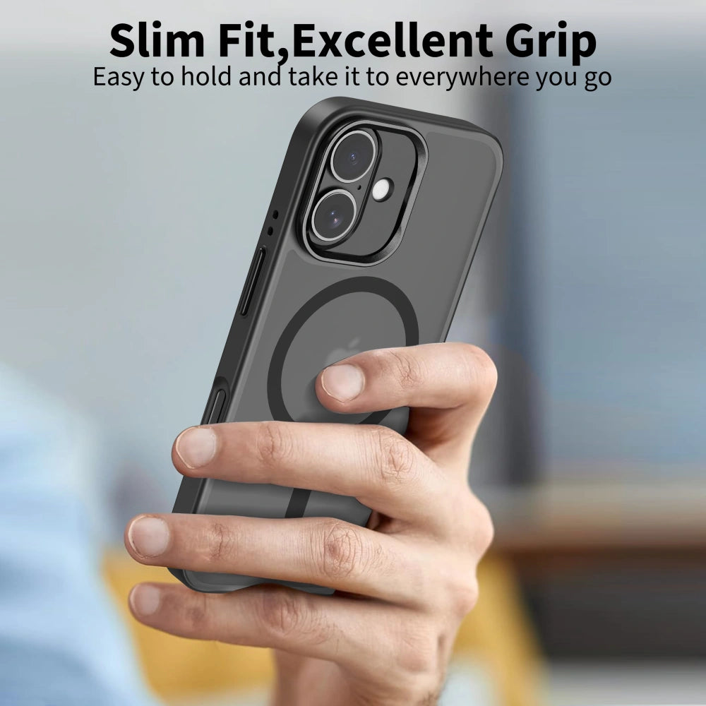 Tech-Protect iPhone 17 - Magstand MagSafe - Σκληρή Θήκη με Πλαίσιο Σιλικόνης και Stand - Matte Black / Ημιδιάφανη