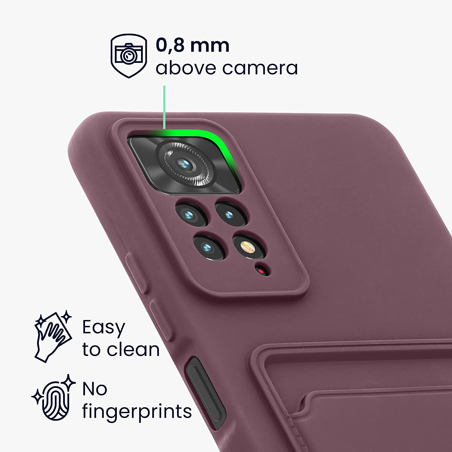 KW Xiaomi Redmi Note 11 Pro / 11 Pro 5G Θήκη Σιλικόνης TPU με Υποδοχή για Κάρτα - Tawny Red - 58923.190