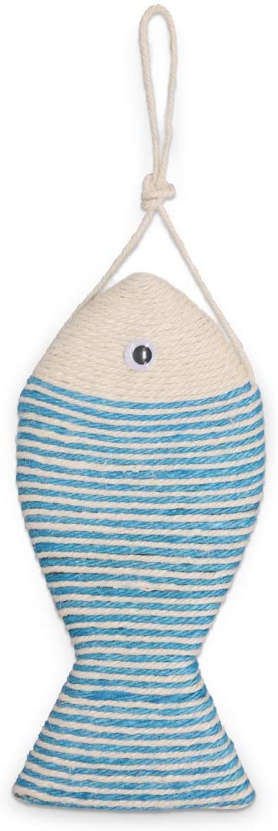 Navaris Cat Scratch Board - Ονυχοδρόμιο - Σανίδα για Γάτες Design Fish - 34x16cm - Turquoise - 48349.04