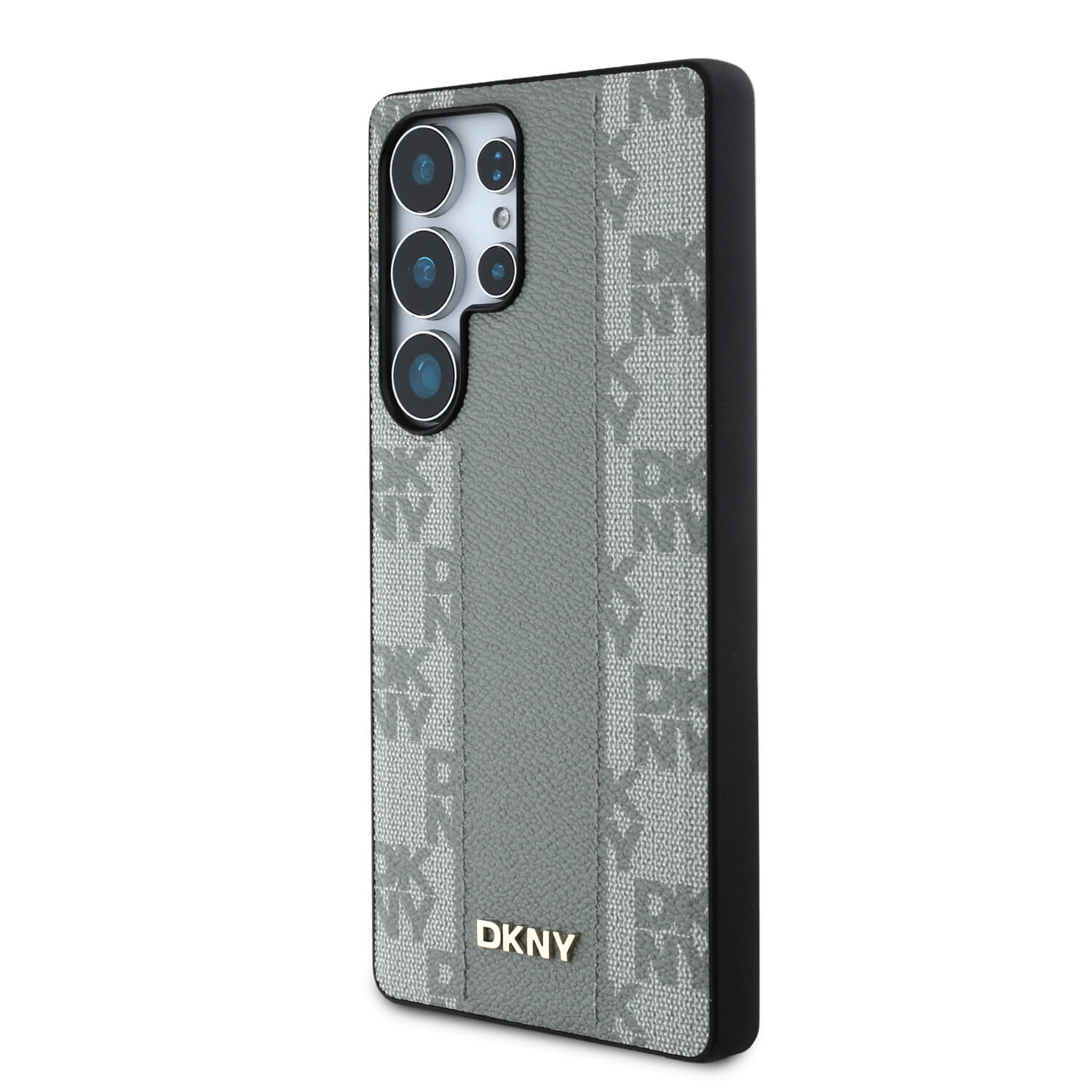 DKNY Samsung Galaxy S25 Ultra - Leather Checkered Pattern MagSafe Σκληρή Θήκη με Επένδυση Συνθετικού Δέρματος - Taupe
