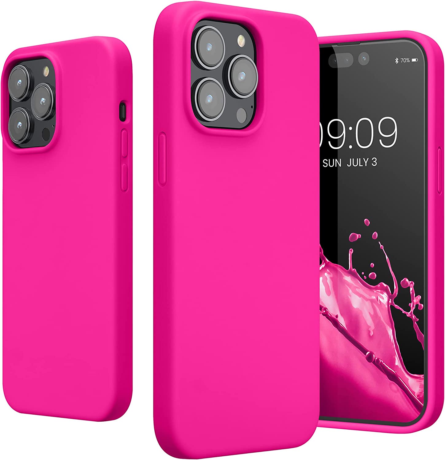 KW iPhone 14 Pro Max Θήκη Σιλικόνης Rubberized TPU - Neon Pink - 59074.77