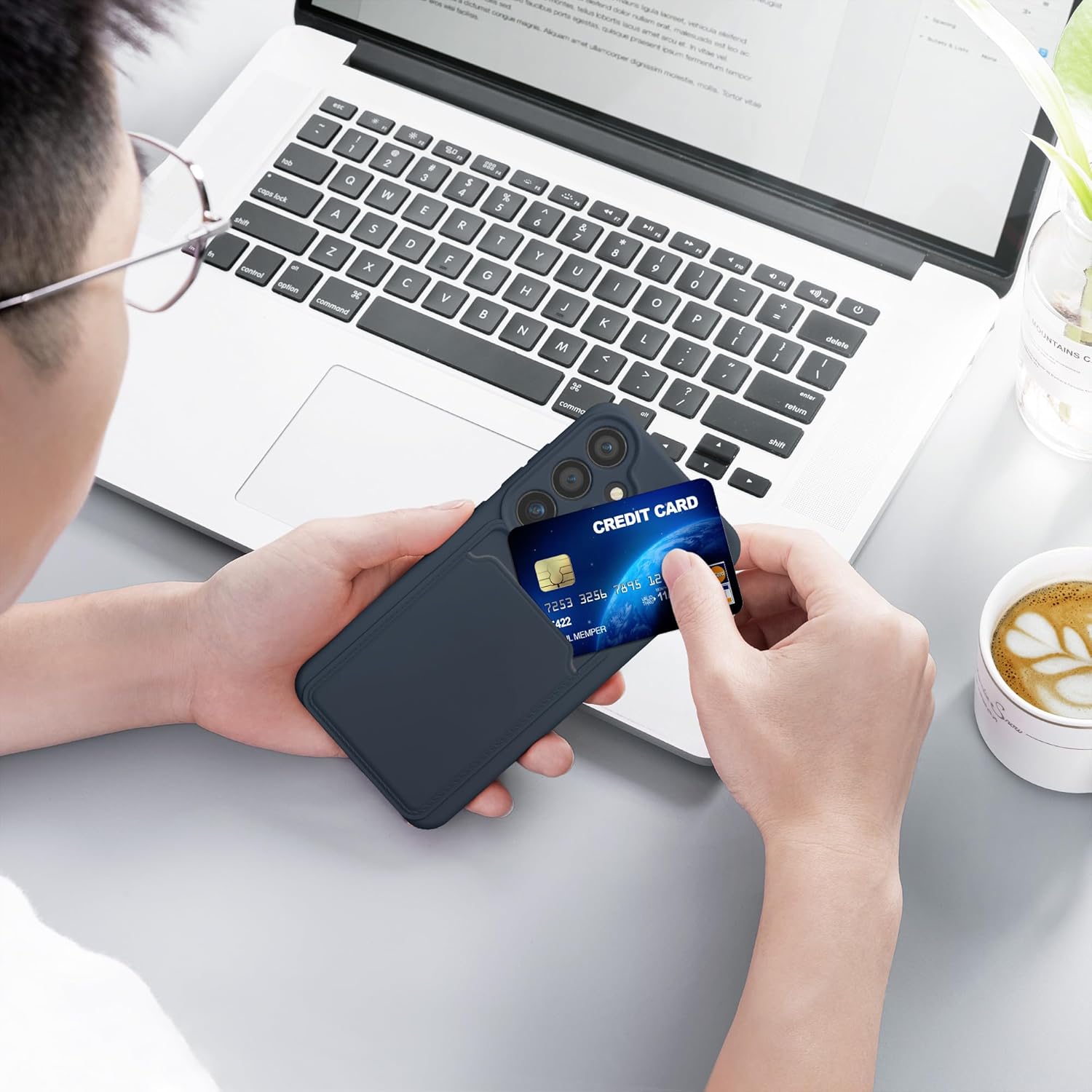 KW Samsung Galaxy S24 Θήκη Σιλικόνης TPU με Υποδοχή για Κάρτα - Dark Blue