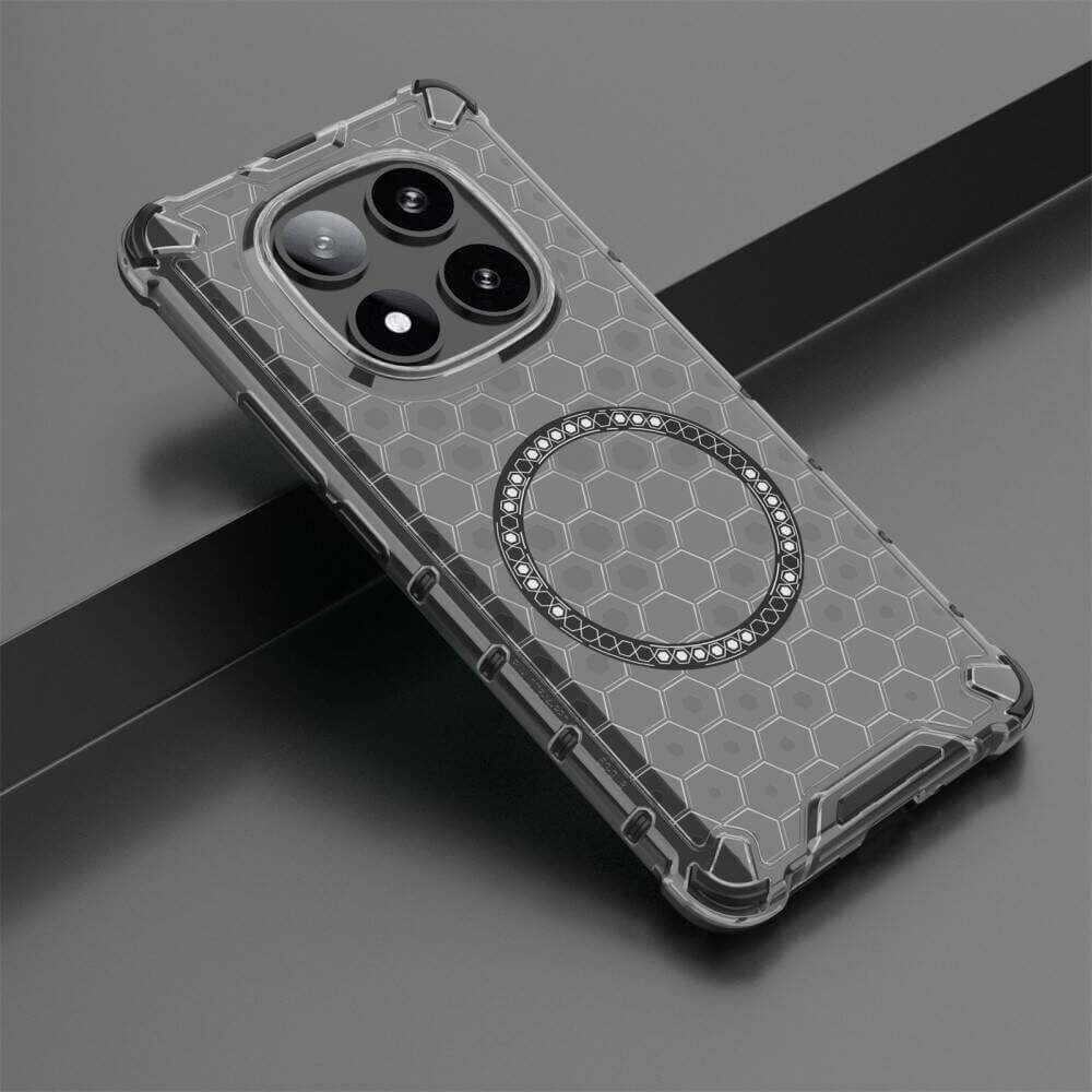 Techsuit Xiaomi Redmi Note 14 Pro 5G / Poco X7 Honeycomb Shield MagSafe Σκληρή Θήκη με Πλαίσιο Σιλικόνης - Black