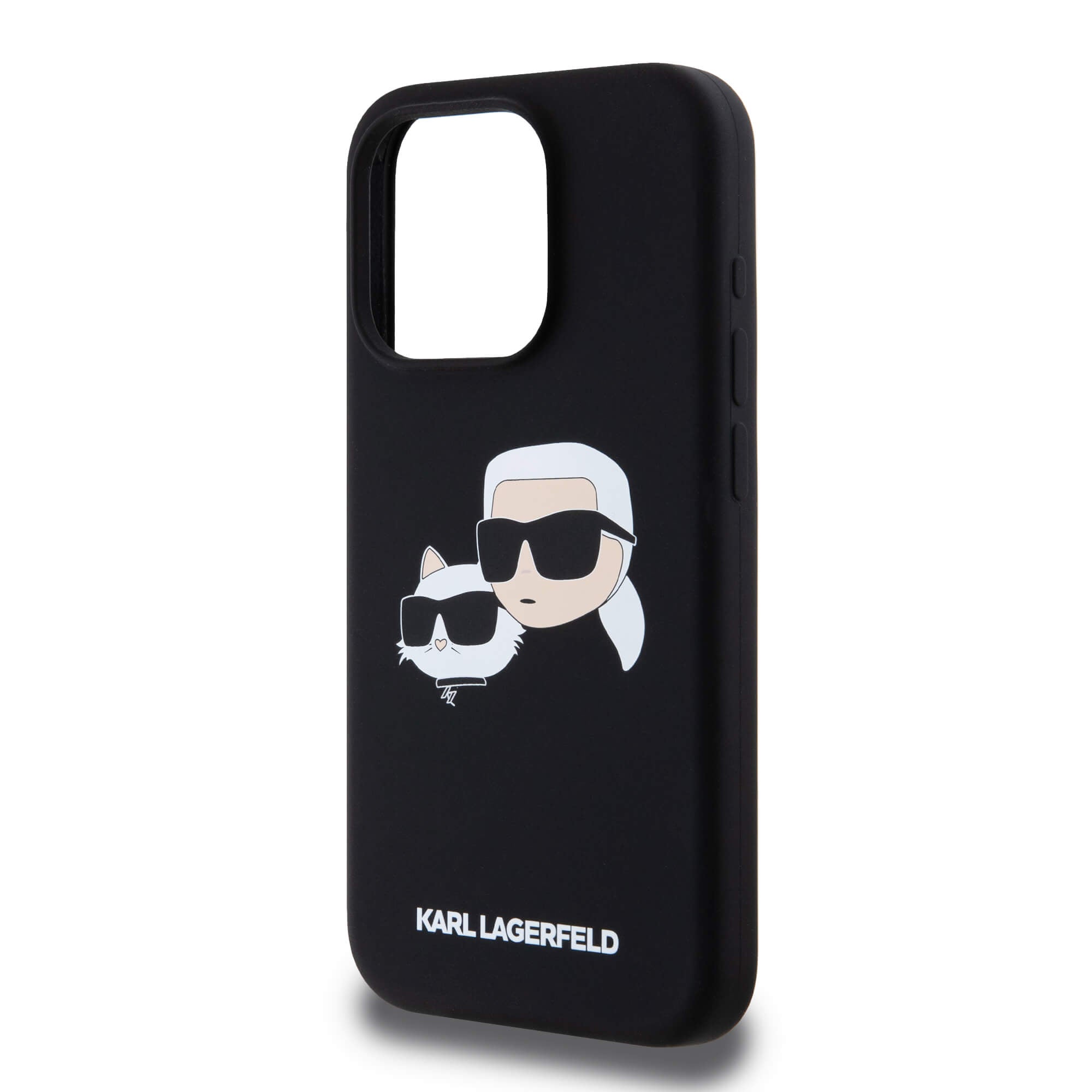 Karl Lagerfeld iPhone 15 Pro - Silicone Karl and Choupette - Θήκη Σιλικόνης με MagSafe - Black - KLHMP15LSKCHPPLK
