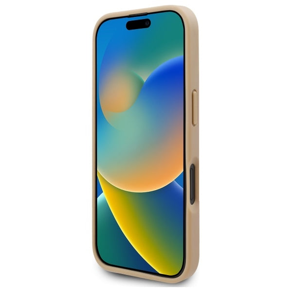 Karl Lagerfeld iPhone 16 - Hot Stamp MagSafe Σκληρή Θήκη με Επένδυση Συνθετικού Δέρματος - Beige - KLHMP16SPKHPORPE - likebrands.gr