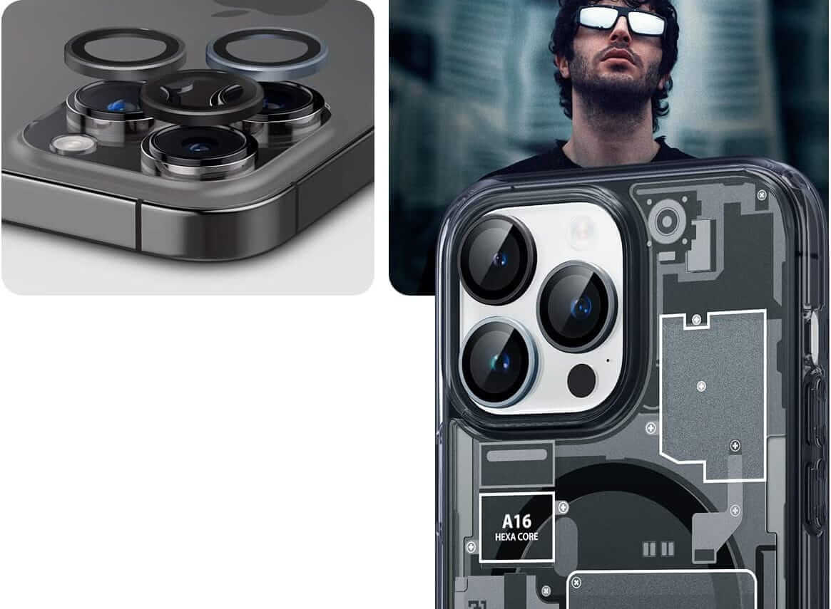 Spigen iPhone 14 Pro / 14 Pro Max / 15 Pro / 15 Pro Max Optik.TR EZ Fit Αντιχαρακτικό Γυαλί για την Κάμερα - 2 Τεμάχια - Zero One