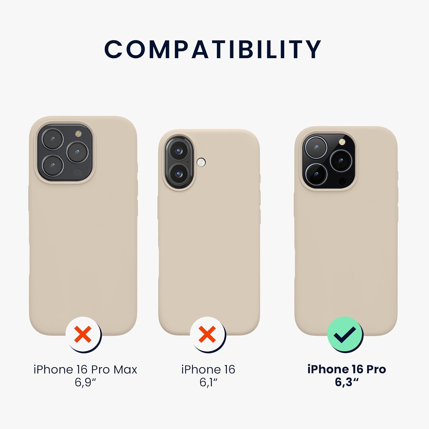 KW iPhone 16 Pro Θήκη Σιλικόνης Rubberized TPU - Cream