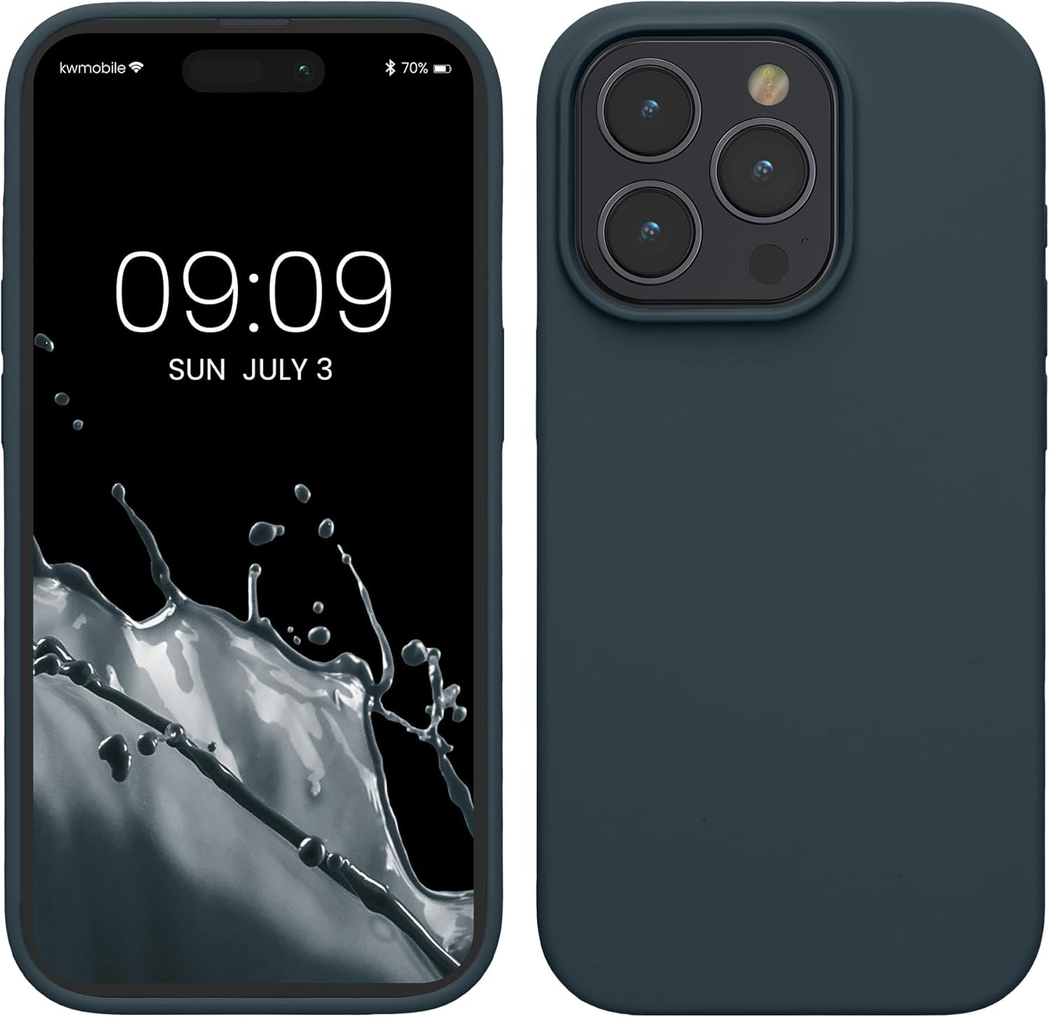 KW iPhone 15 Pro Max Θήκη Σιλικόνης Rubberized TPU - Dark Slate