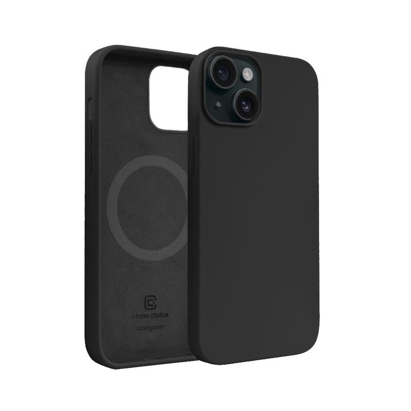 Crong iPhone 15 Plus Color Cover Magnetic - Θήκη Σιλικόνης με MagSafe - Black