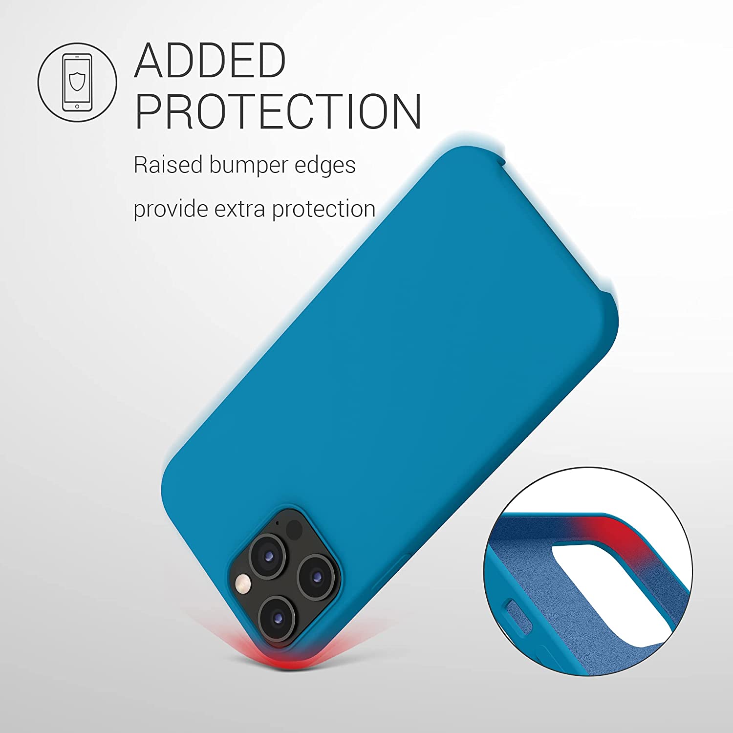 KW iPhone 12 Pro Max Θήκη Σιλικόνης Rubber TPU - Caribbean Blue - 52644.224