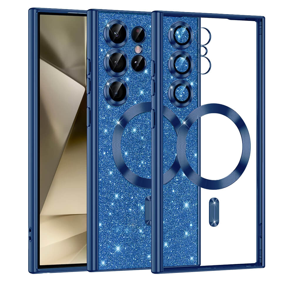 Techsuit Samsung Galaxy S24 Ultra - MagSafe - Luxury Glitter - Θήκη Σιλικόνης - Deep Blue