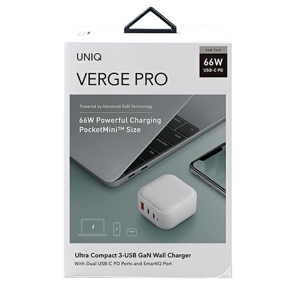 Uniq Verge Pro 66W GaN Οικιακός Φορτιστής Γρήγορης Φόρτισης Type - C - Cloud White