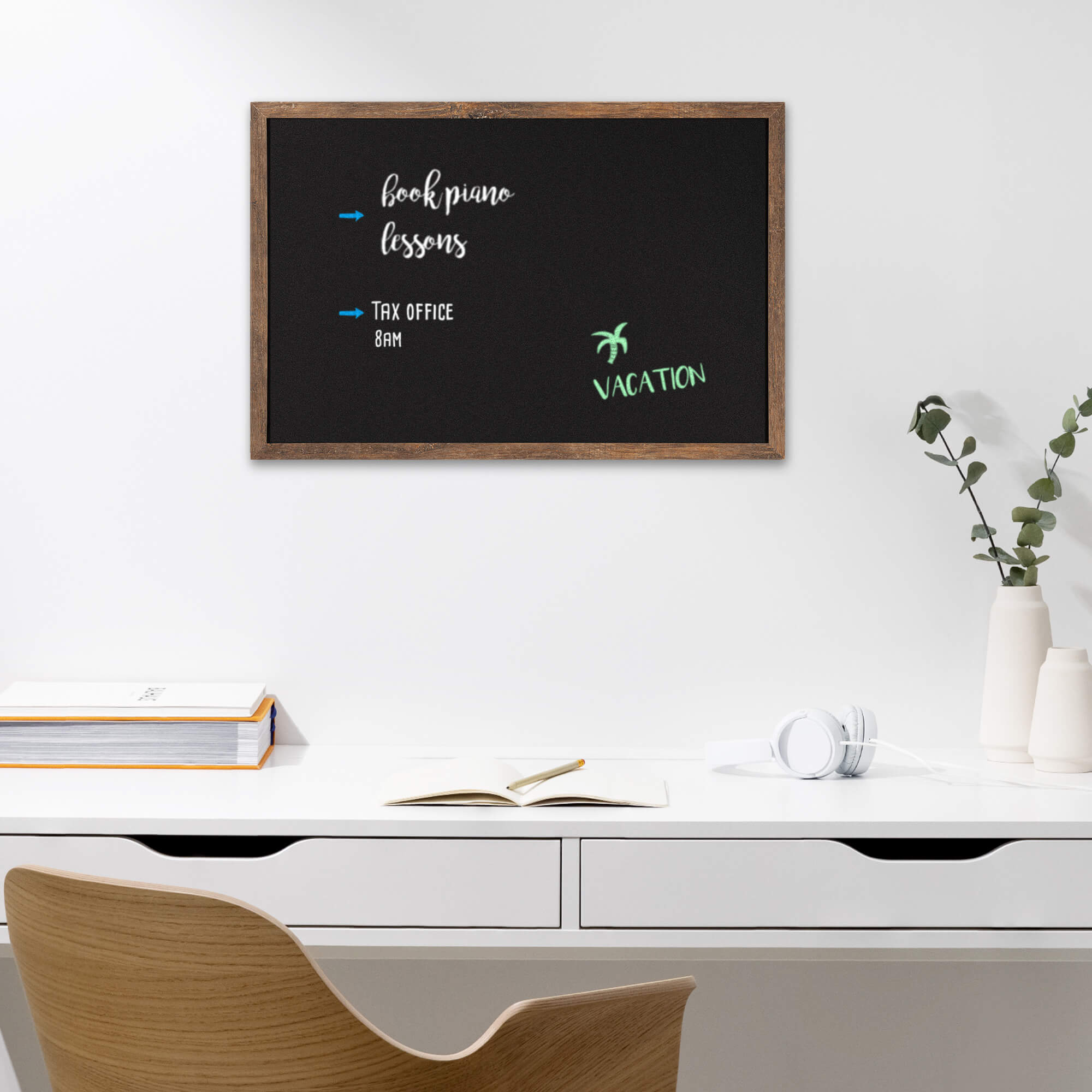 Navaris Μαυροπίνακας με Πλαίσιο MDF - 60 x 40 cm - Black - 56539.6