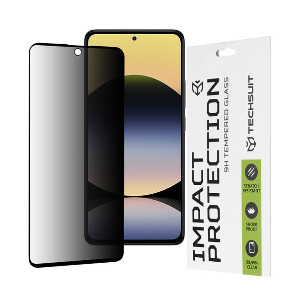 Techsuit Xiaomi Redmi Note 14 5G 9H 111D Privacy 0.33mm Full Screen Full Glue Tempered Glass Αντιχαρακτικό Γυαλί Οθόνης - Black