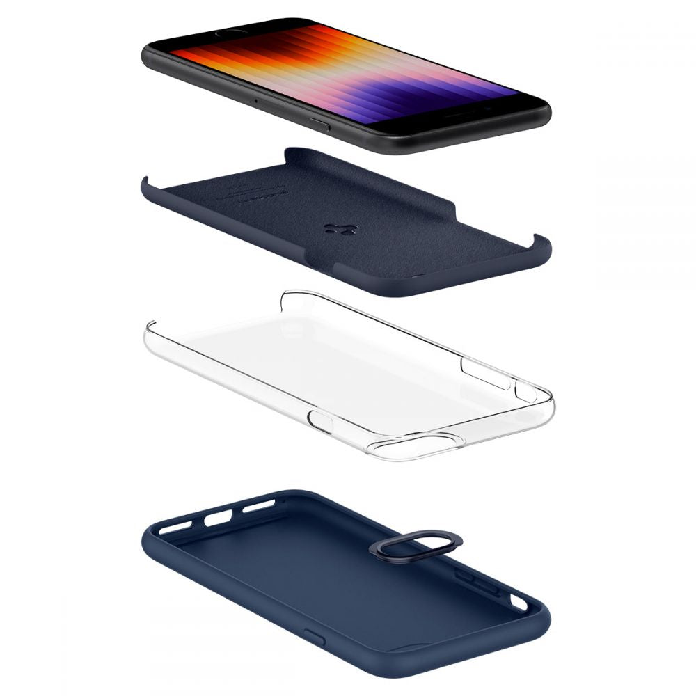 Spigen iPhone SE 2022 / SE 2020 / 7 / 8 Silicone Fit Θήκη Σιλικόνης - Navy Blue