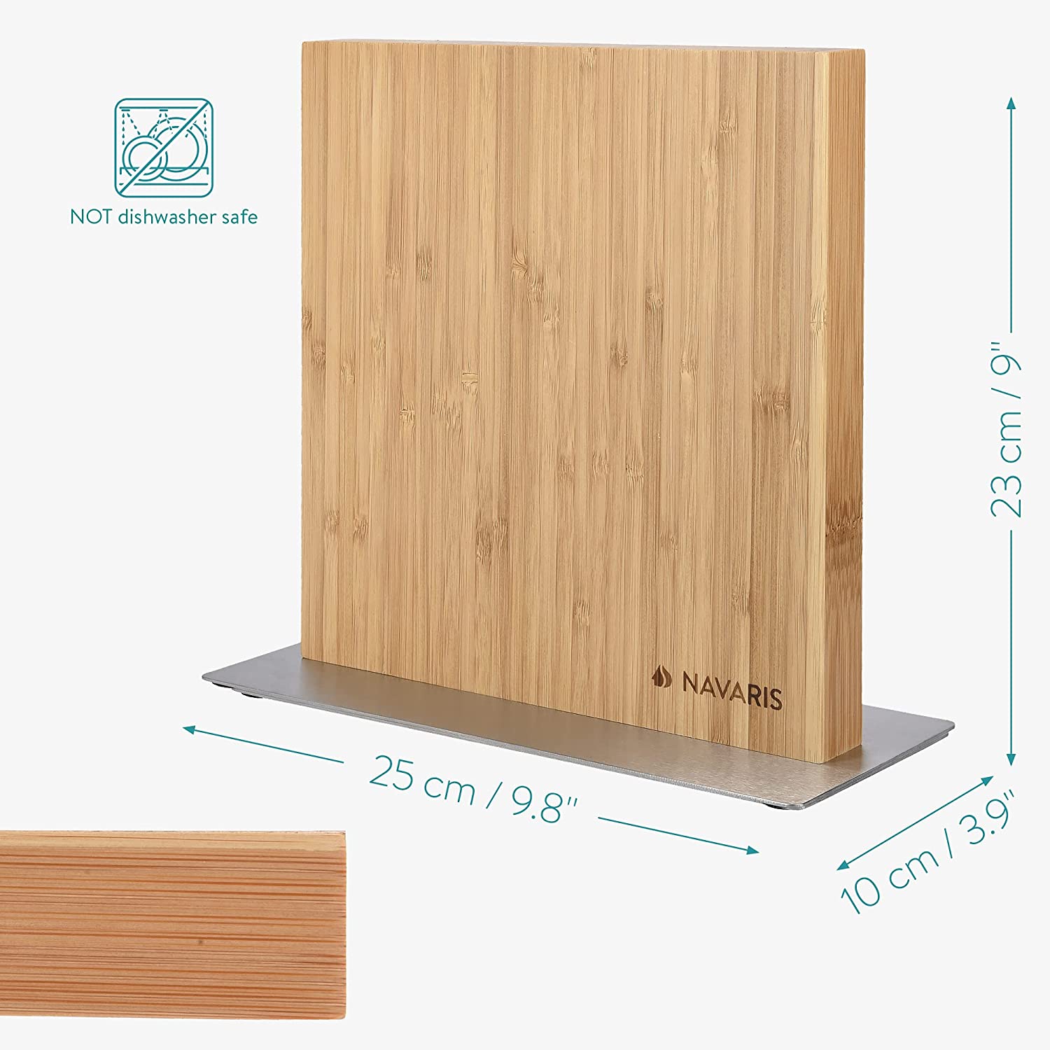 Navaris Double Sided Wooden Magnetic Knife Holder Μαγνητική Ξύλινη Βάση Μαχαιριών Διπλής Όψεως - Acacia - 50416.025.01