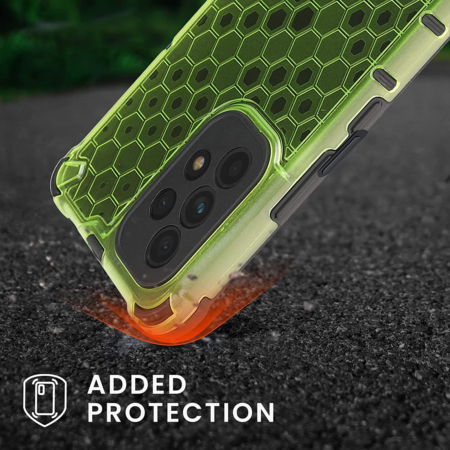 KW Samsung Galaxy A53 5G Hybrid Σκληρή Θήκη με Πλαίσιο Σιλικόνης TPU - Design Honeycomb - Neon Yellow / Ματ Ημιδιάφανη - 59969.75