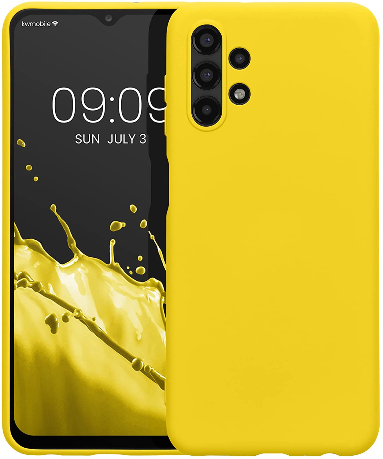 KW Samsung Galaxy A13 4G Θήκη Σιλικόνης Rubberized TPU - Vibrant Yellow - 58049.165