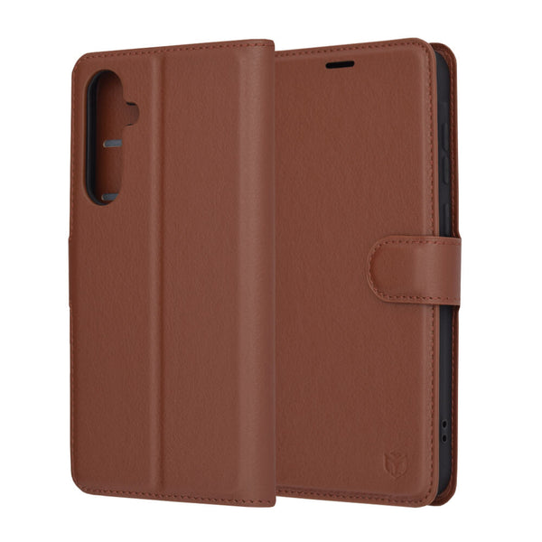 Techsuit Samsung Galaxy A35 5G - Leather Folio - Θήκη Πορτοφόλι από Δερματίνη με Stand - Brown - likebrands.gr
