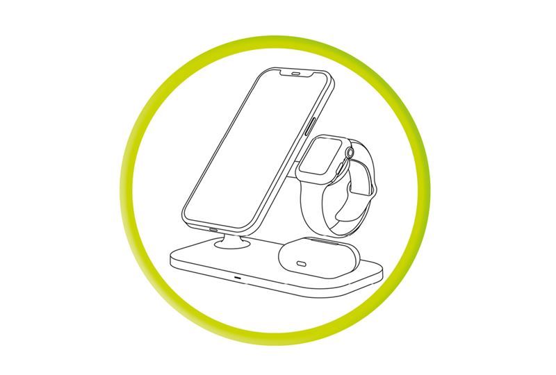 Mobile Origin 3in1 Ασύρματη Βάση Φόρτισης MagSafe MO1 - Black