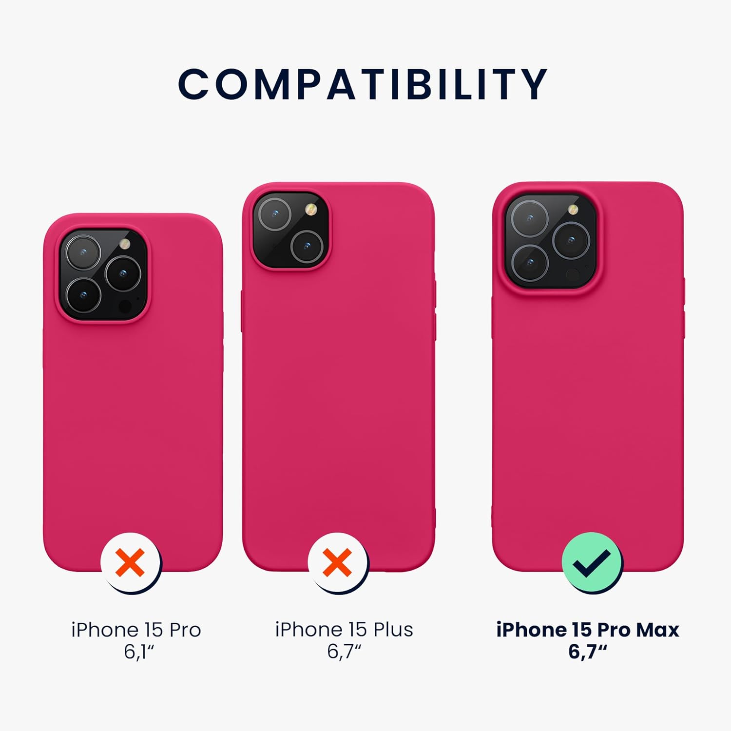 KW iPhone 15 Pro Max Λεπτή Θήκη Σιλικόνης TPU - Neon Pink - 61960.77